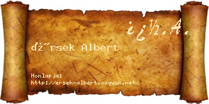 Érsek Albert névjegykártya