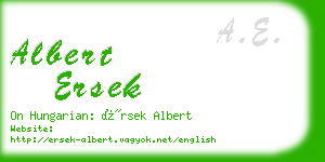 albert ersek business card